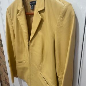 Ann Taylor Mustard Leather Jacket